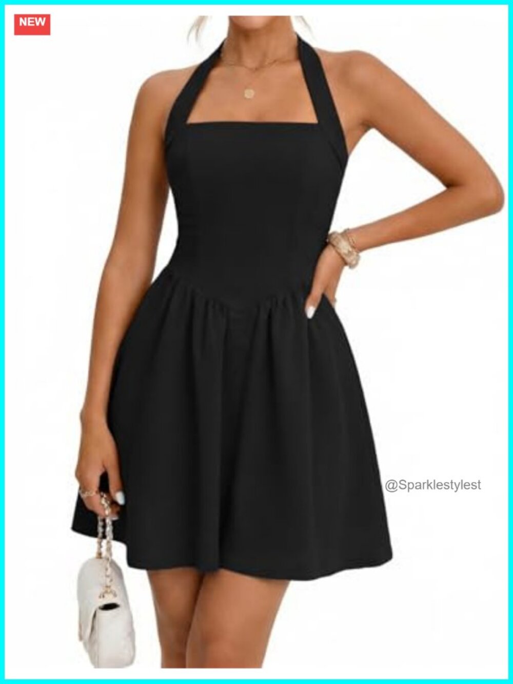MEROKEETY Women's Summer Halter Mini Dress Ruched Short Homecoming Dress